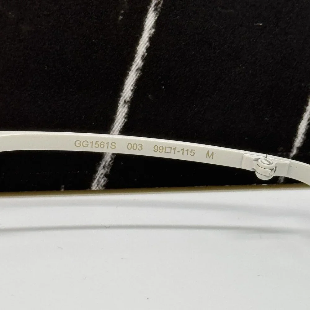 NEW GUCCI GG1561S 003 SHIELD IVORY GREEN UNISEX SUNGLASSES GUCCI